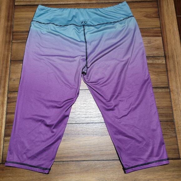 Pro Player Blue Purple Fade All Stripe Wicking Leggings - Size XL - Picture 3 of 5